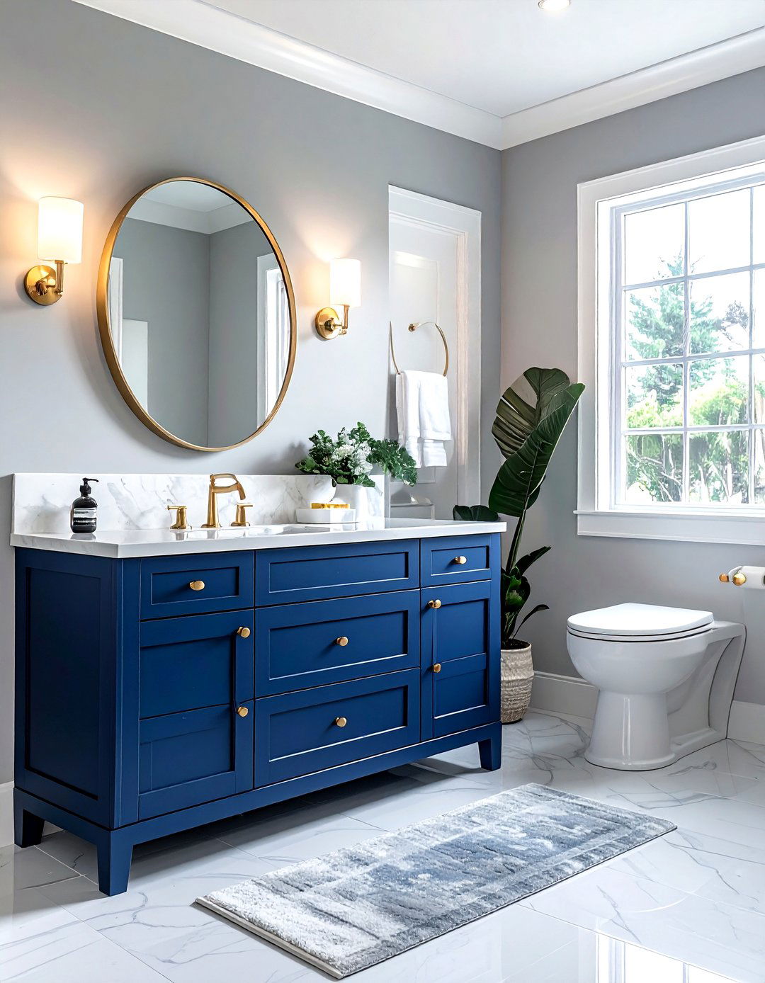 Blue Cabinet Bathroom - 30 model home bathroom ideas