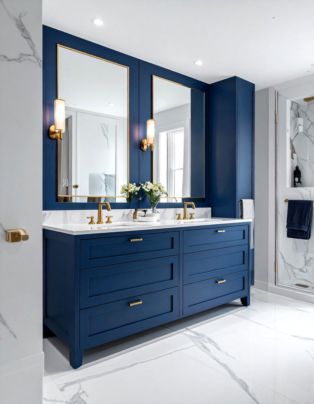 Blue Cabinetry - 30 bathroom wow factor ideas