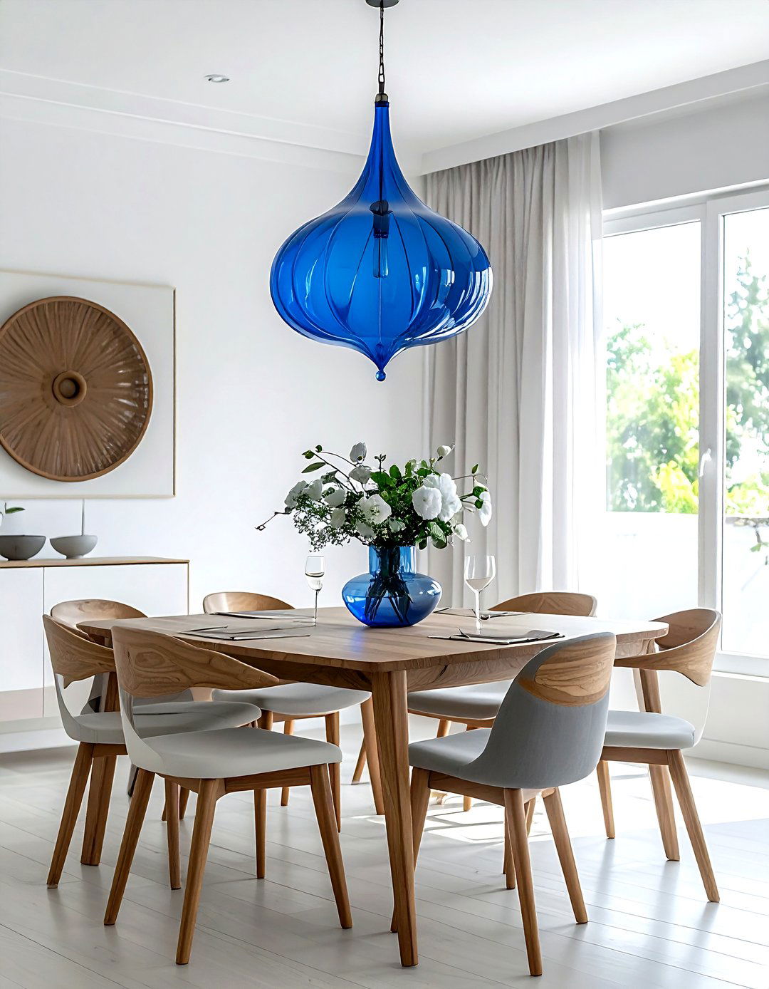Blue Chandelier Lighting - 30 blue dining room decor ideas