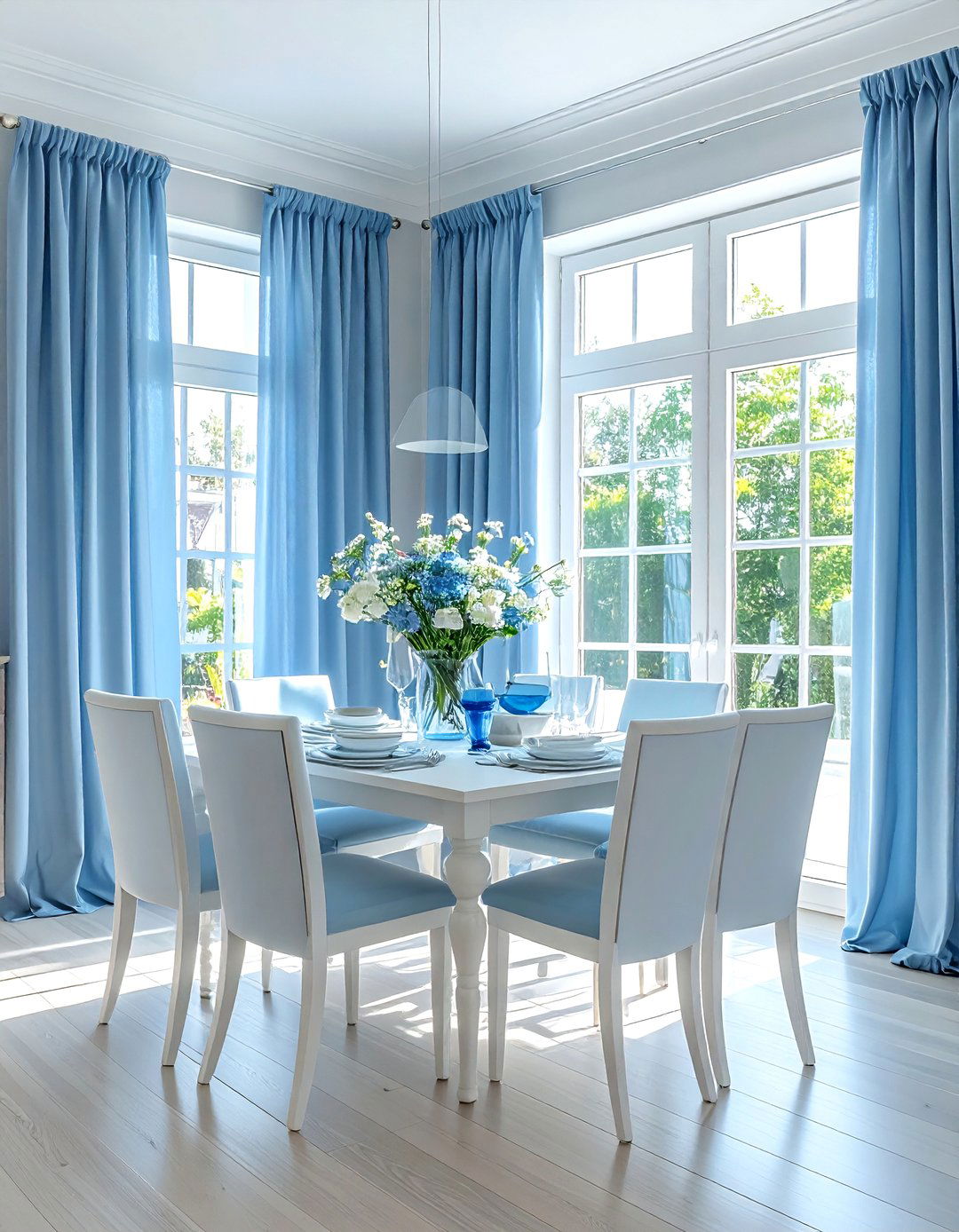 Blue Dining Room Curtains - 30 dining room curtain ideas