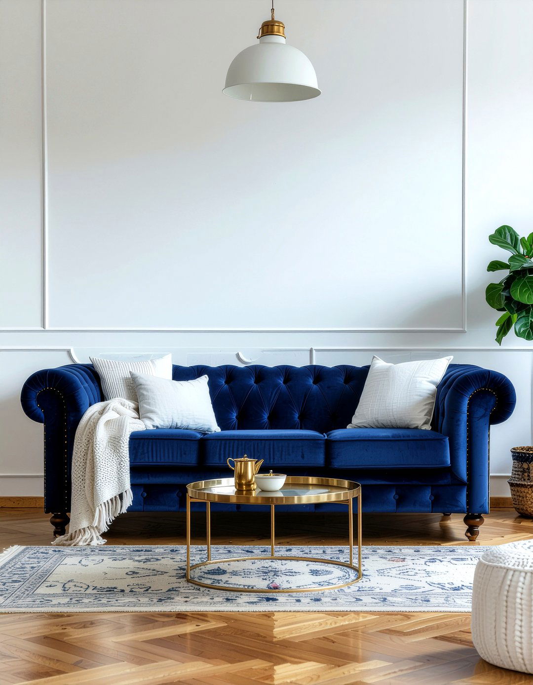 Blue English Arm Sofa - 30 living room English arm sofa ideas