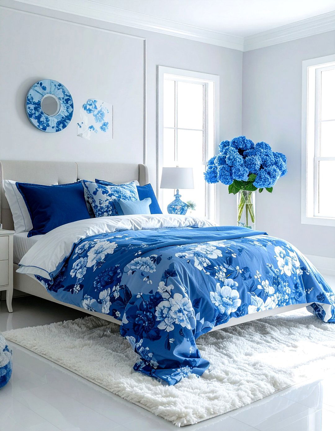 Blue Floral Decor - 30 blue decor ideas