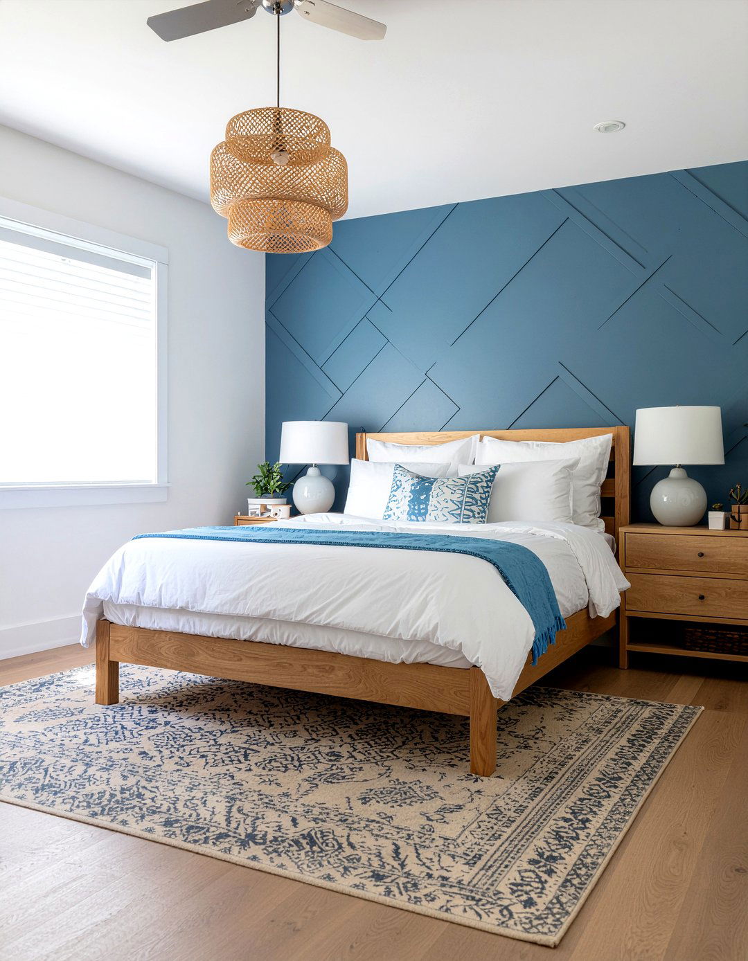 Blue Geometric Wallpaper - 30 bedroom geometric wallpapers