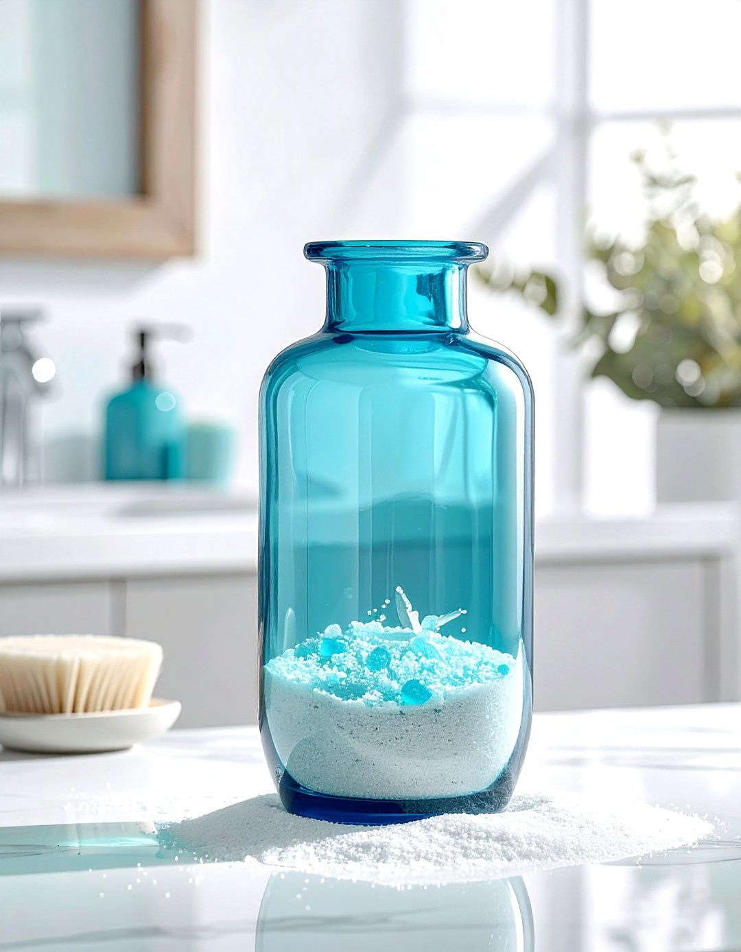 Blue Glass Bathroom Vase - 30 bathroom vase ideas