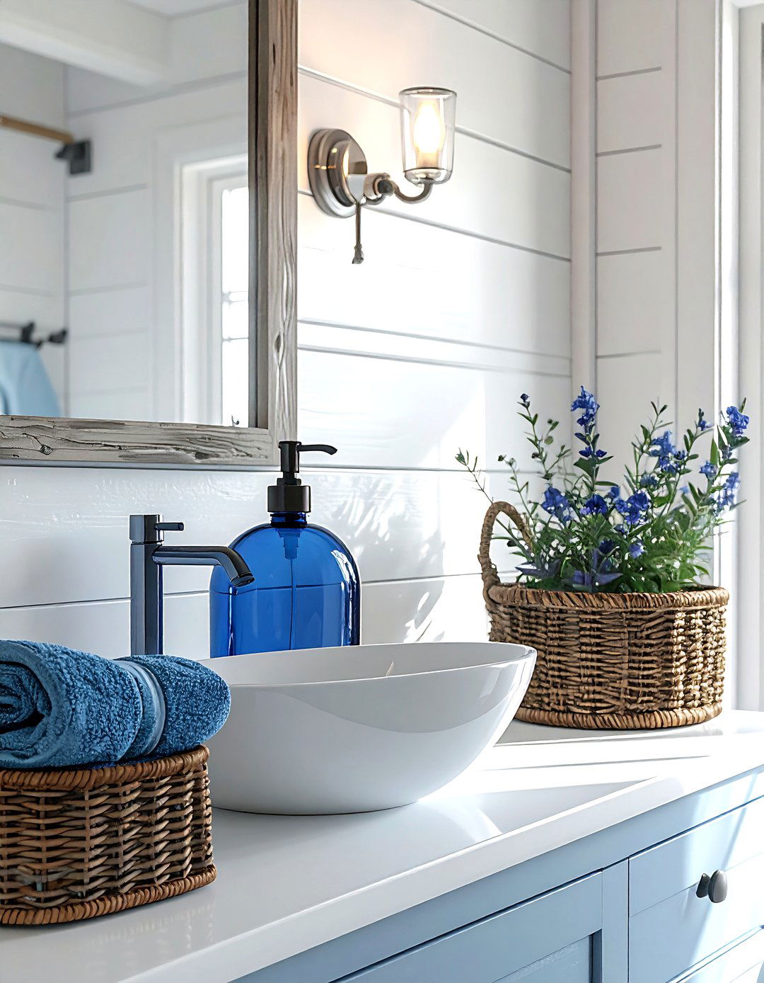 Blue Glass Soap Dispenser - 30 bathroom soap dispenser ideas