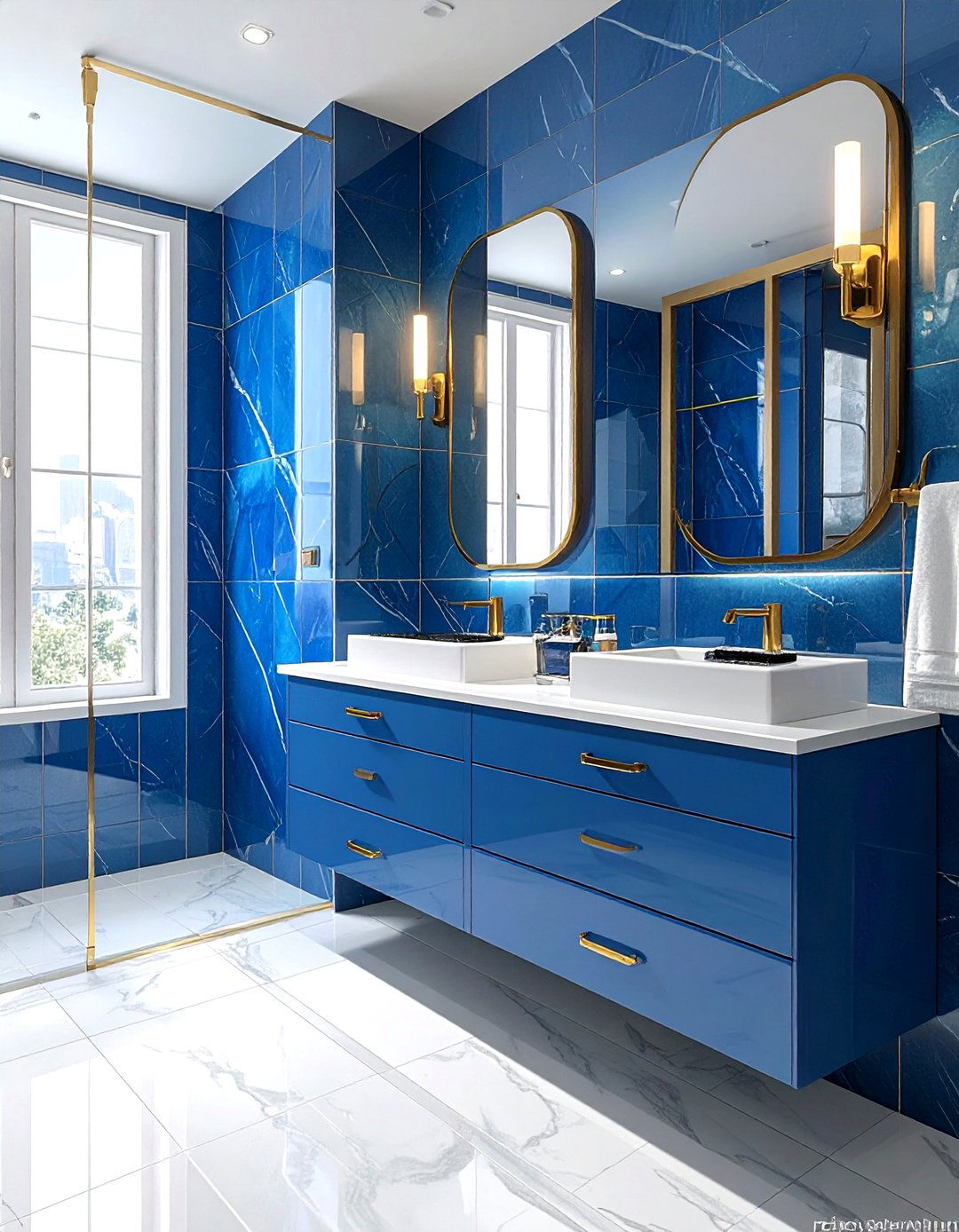 30 Stunning Blue and Gold Bathroom Ideas for a Luxury Look