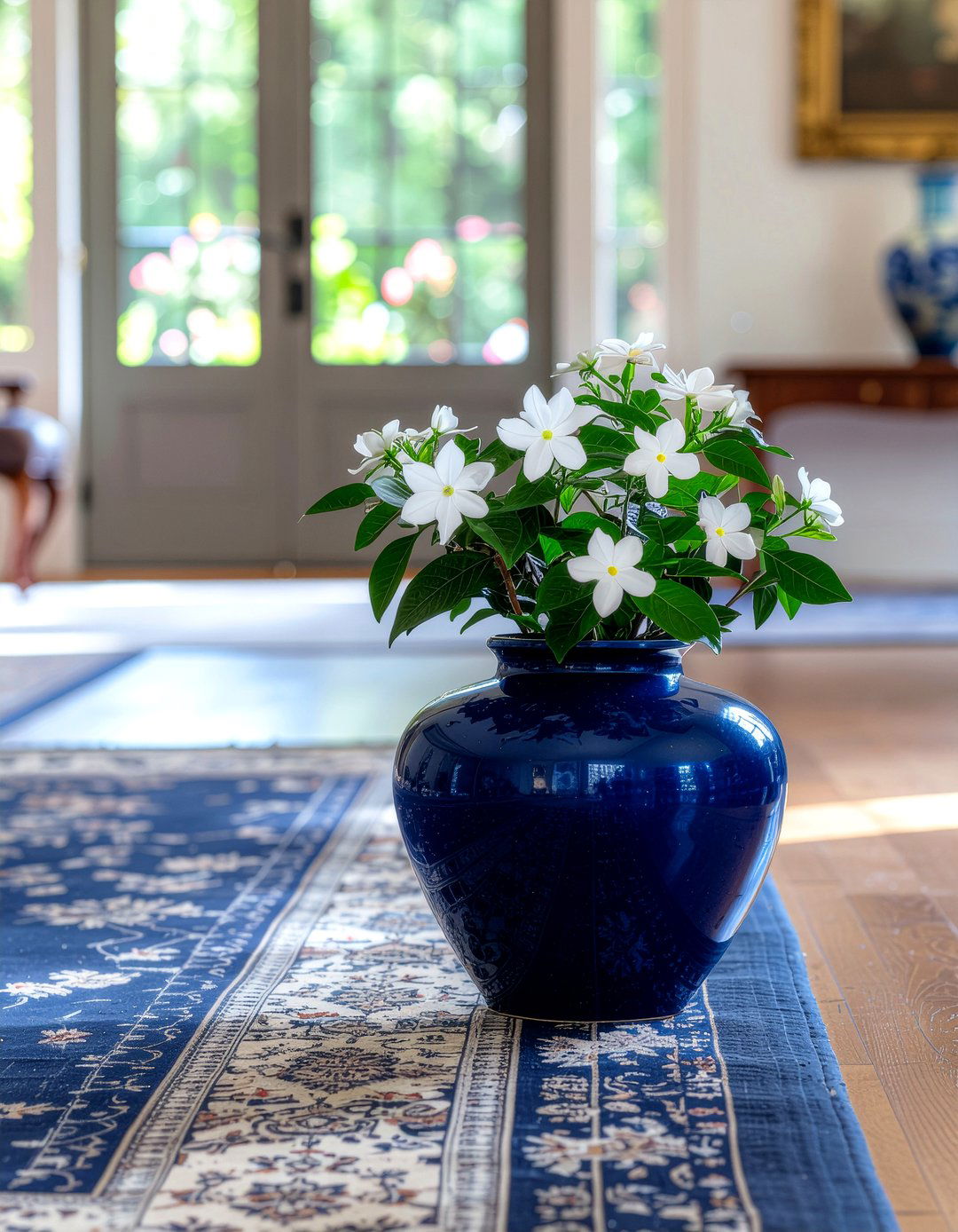 Blue Glazed Pot - 30 living room planters