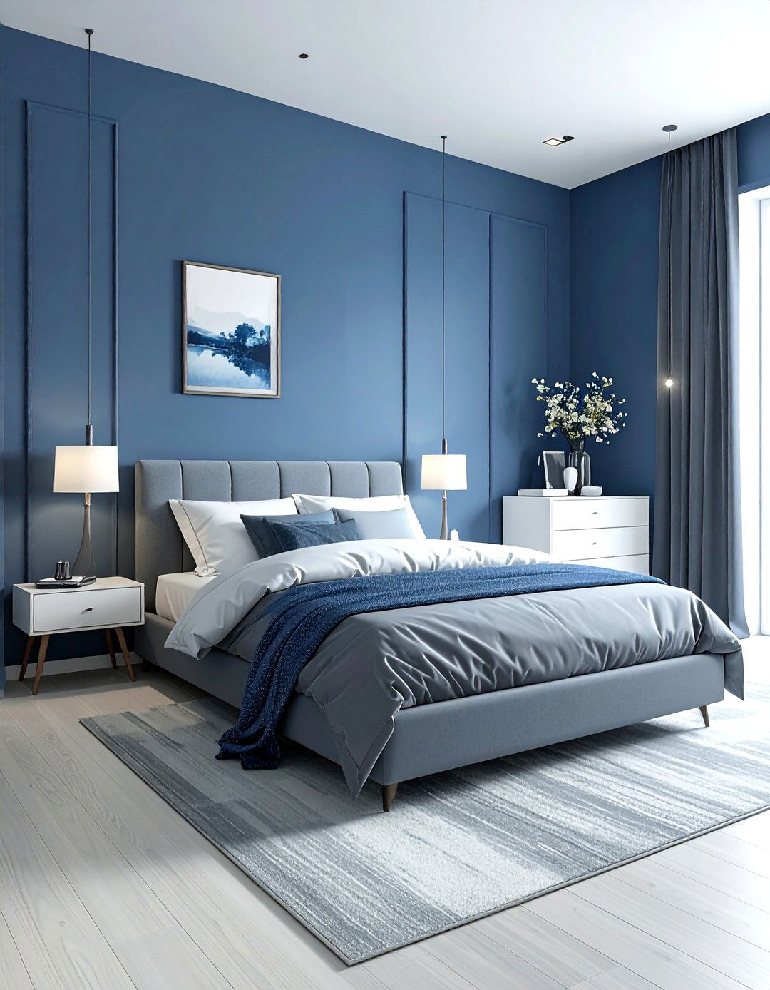 Blue Gray Neutral Bedroom - 30 minimalist blue bedroom ideas