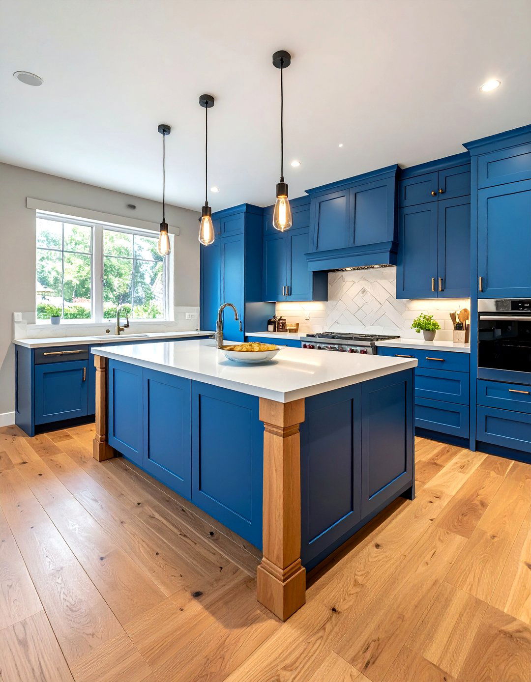 Blue Island Wood Kitchen - 30 blue kitchen decor ideas