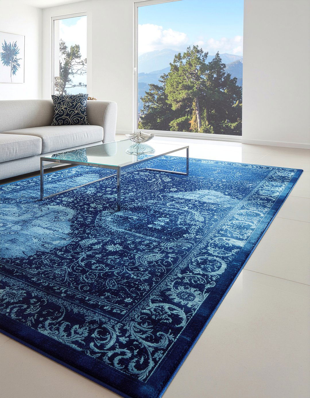 Blue Kashan Rug Living Room - 30 living room Persian rugs