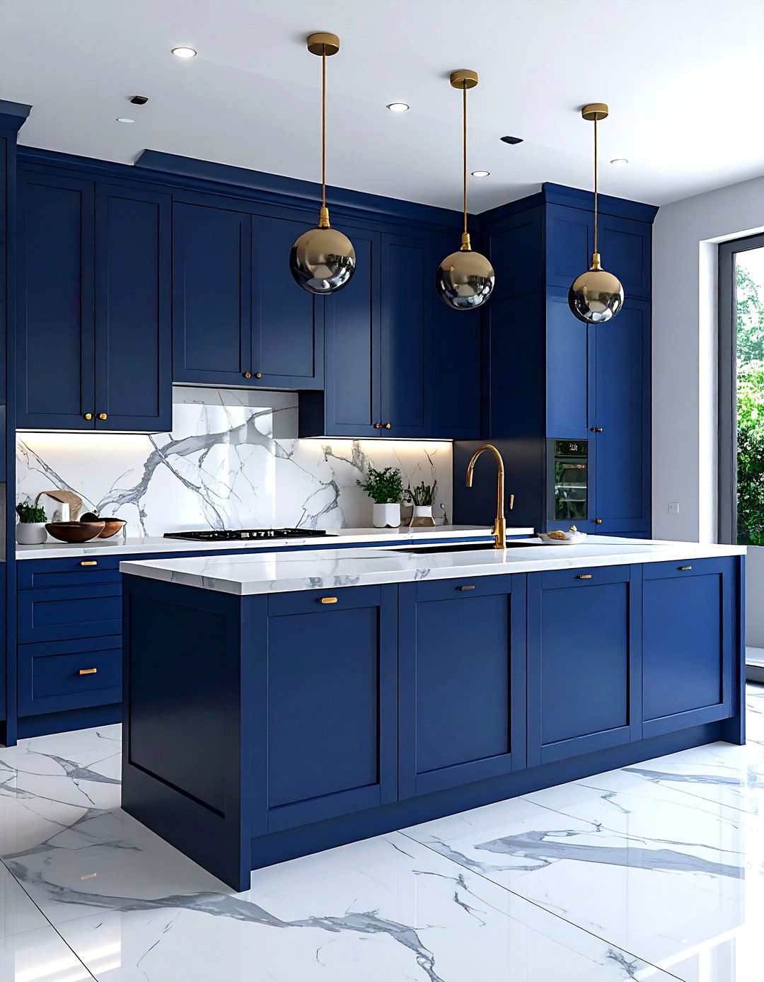 Blue Kitchen Cabinet - 30 lake house kitchen ideas