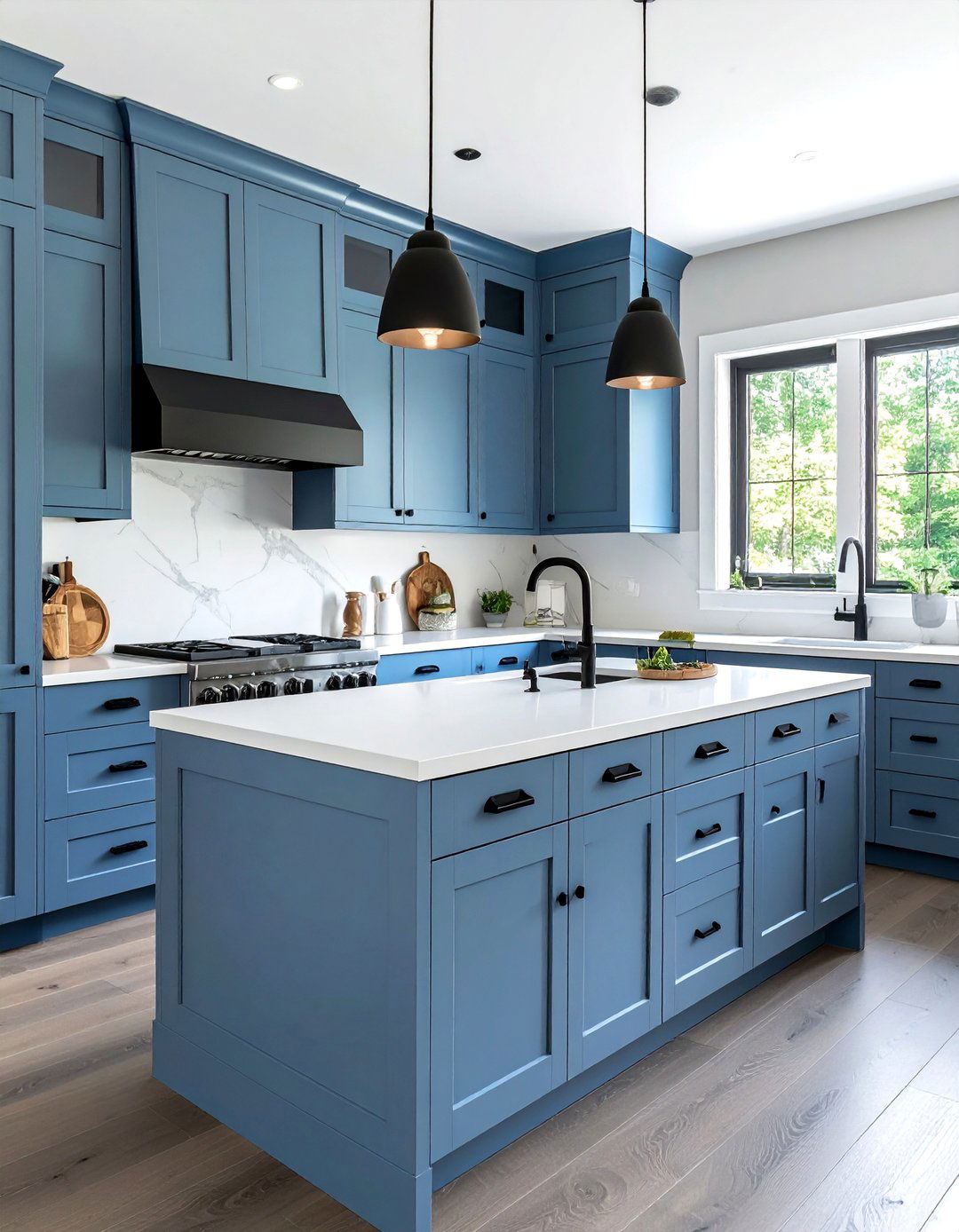 Blue Kitchen Cabinets With Black Hardware - 30 blue kitchen cabinet ideas