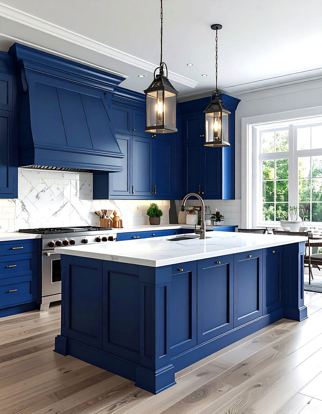 Blue Kitchen Island - 30 colonial kitchen ideas