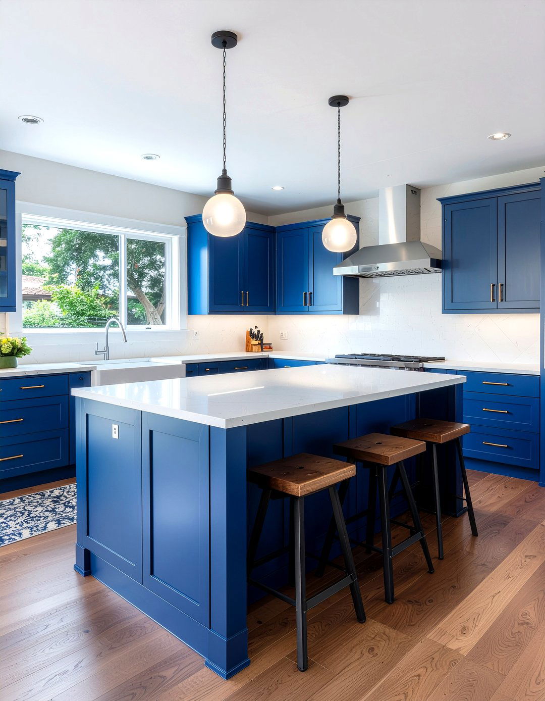 Blue Kitchen Island - 30 Mexican kitchen ideas