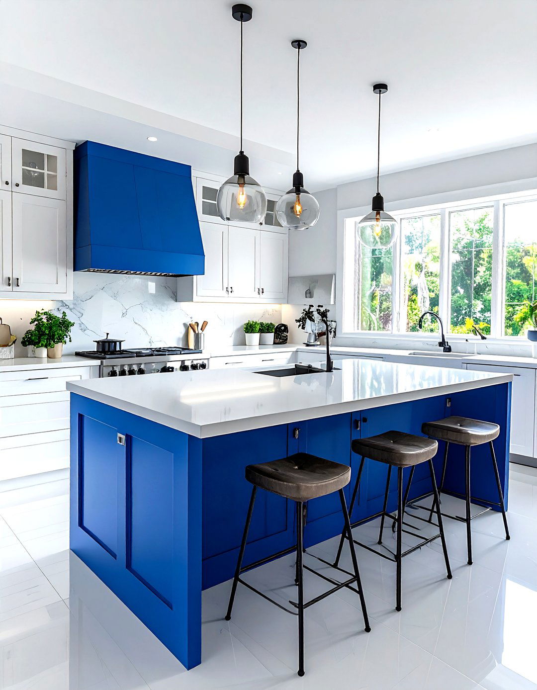 Blue Kitchen Island - 30 blue decor ideas