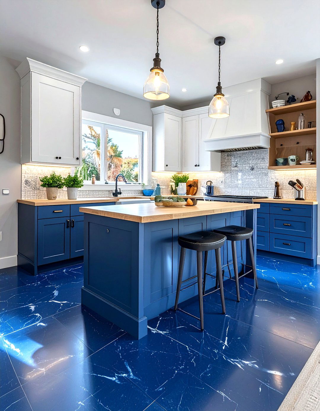 Blue Linoleum Kitchen - 30 linoleum floor kitchen ideas