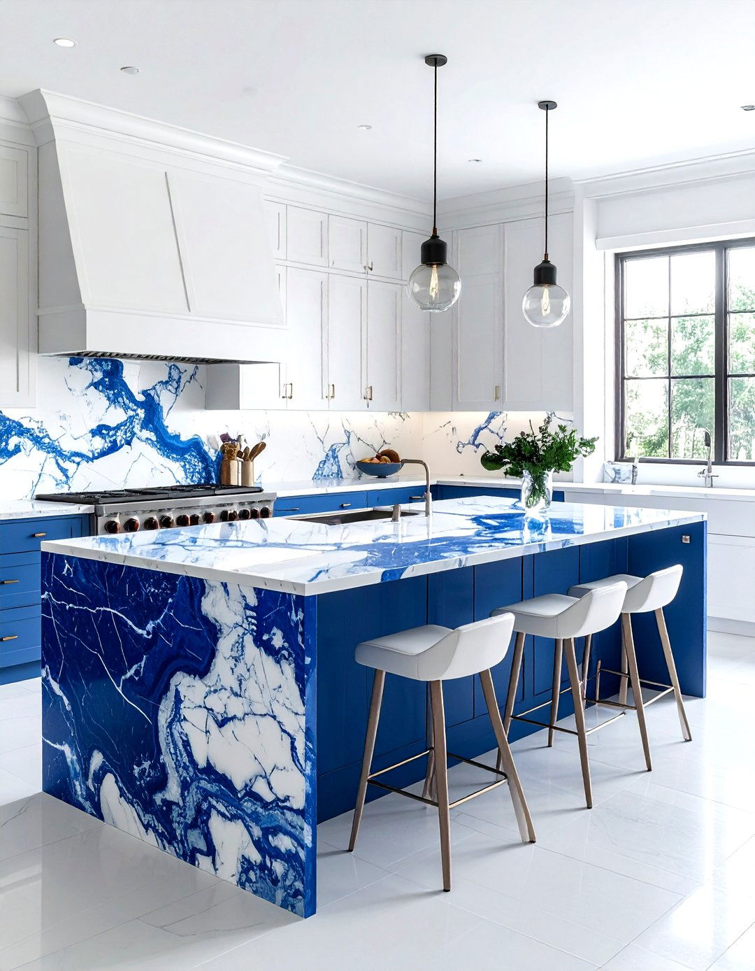 Blue Marble Kitchen Island - 30 marble kitchen island ideas