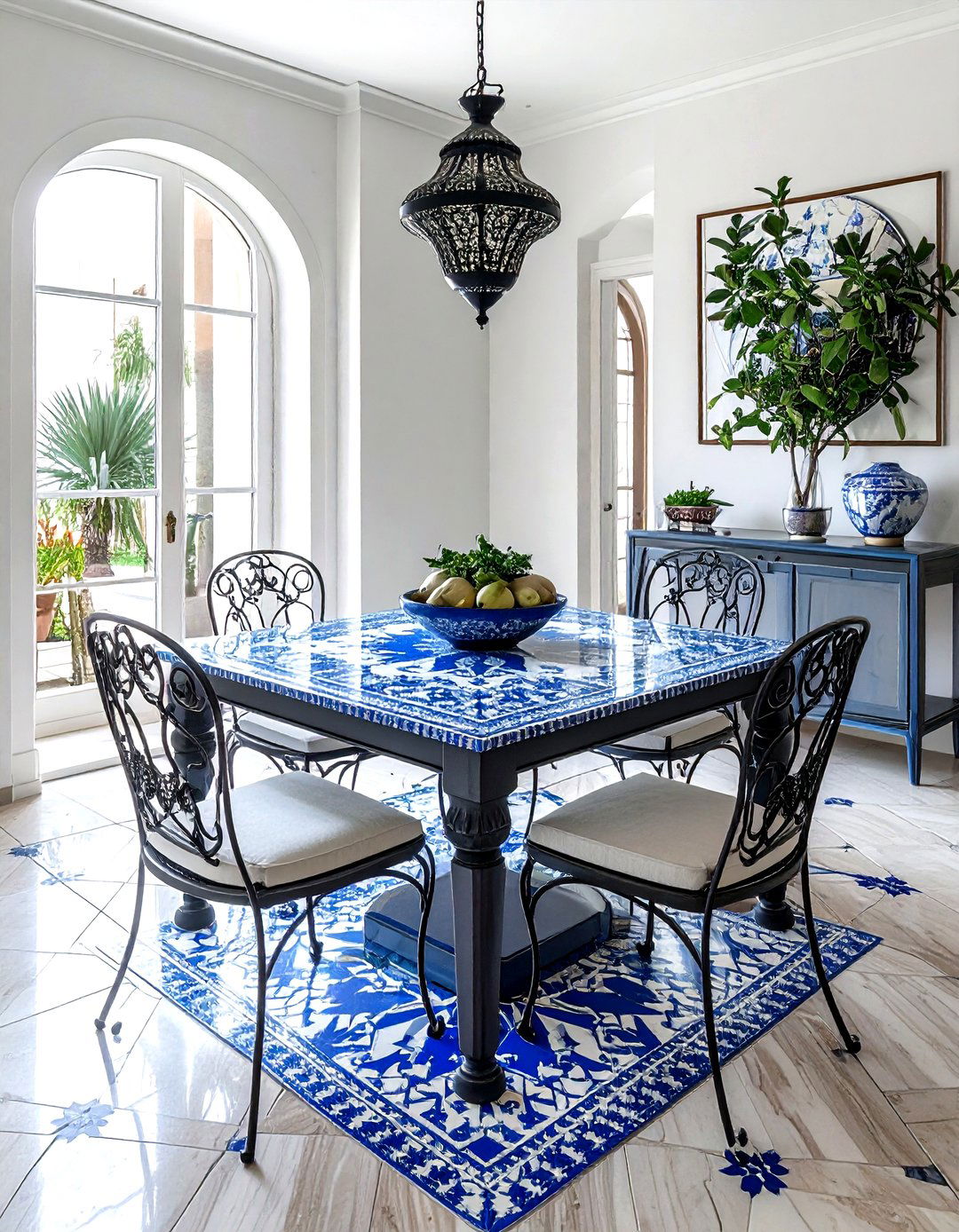 Blue Mosaic Tile - 30 Moroccan dining room ideas