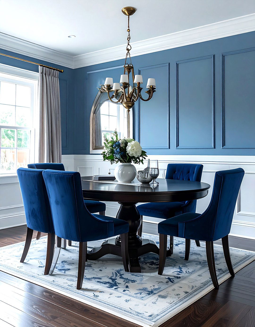 Blue Paneling Dining Room - 30 cool blue dining room ideas
