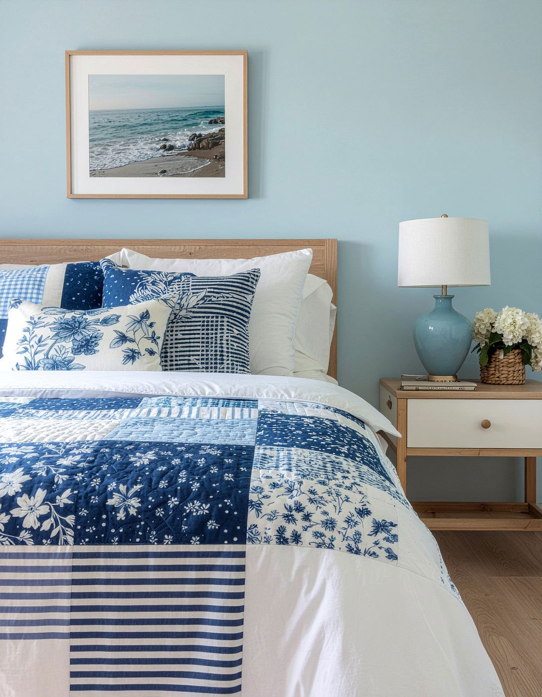 Blue Patchwork Quilt - 30 patchwork bedroom ideas