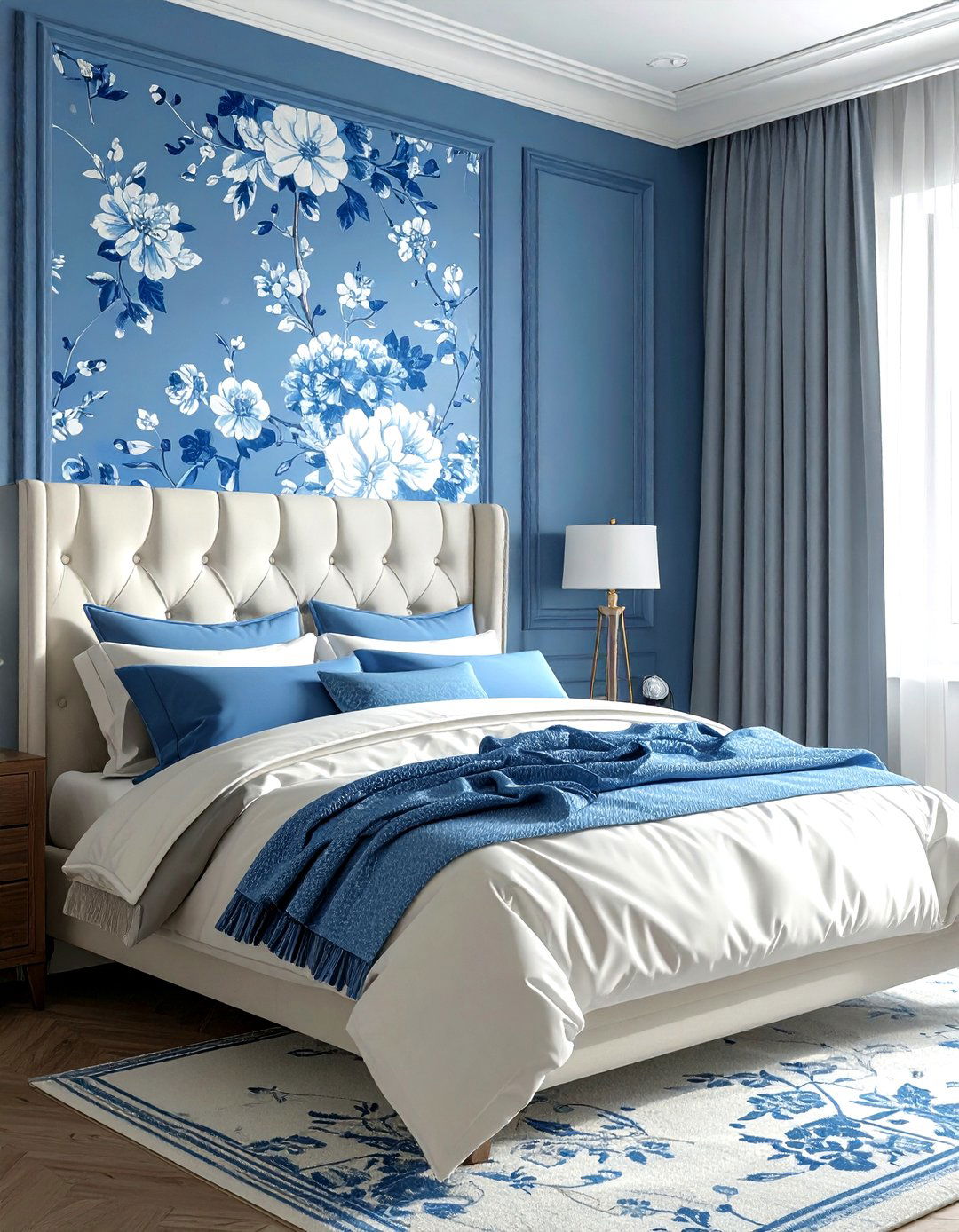 Blue Patterned Wallpaper - 30 blue decor ideas