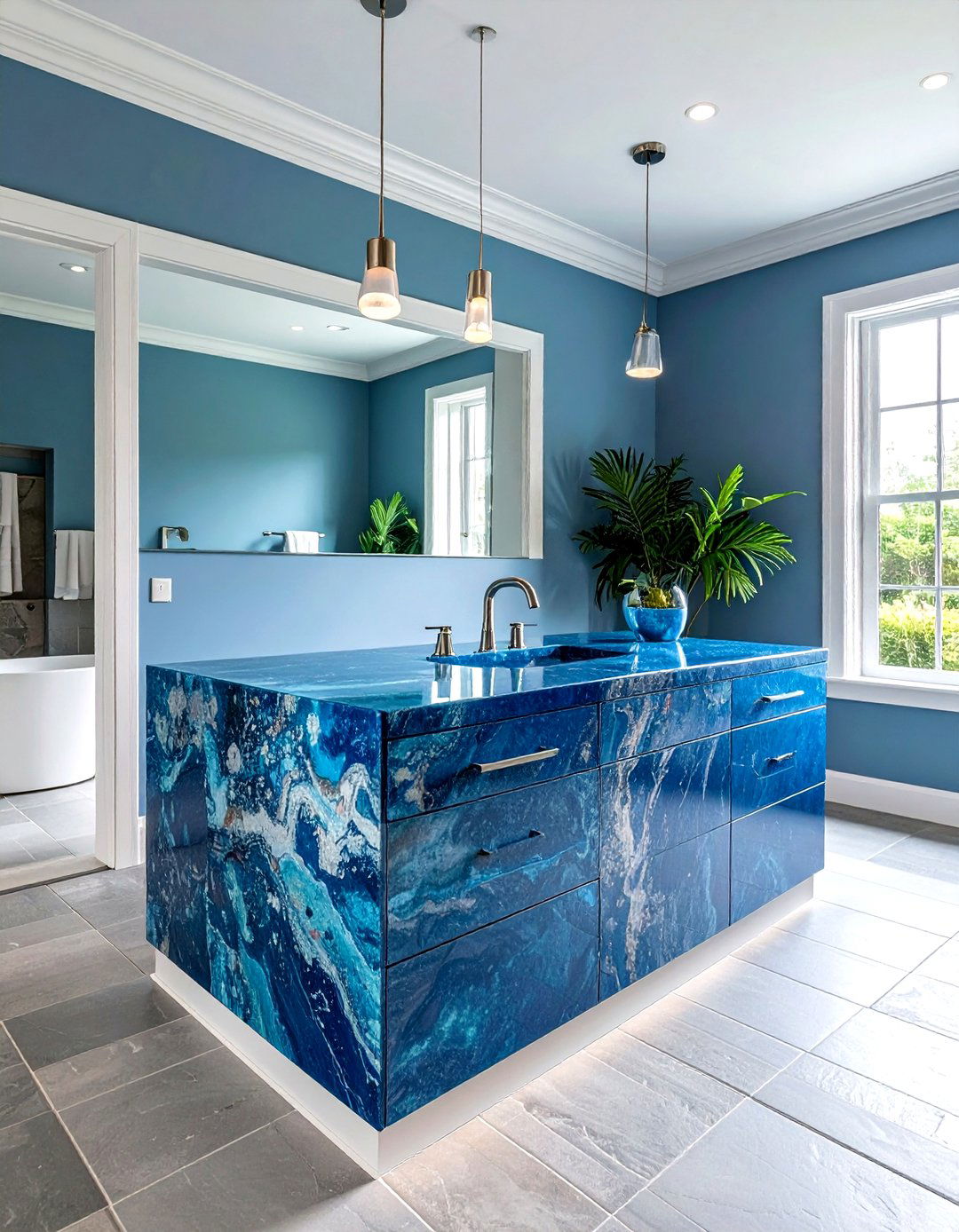 Blue Pearl Granite - 30 granite countertop bathroom ideas