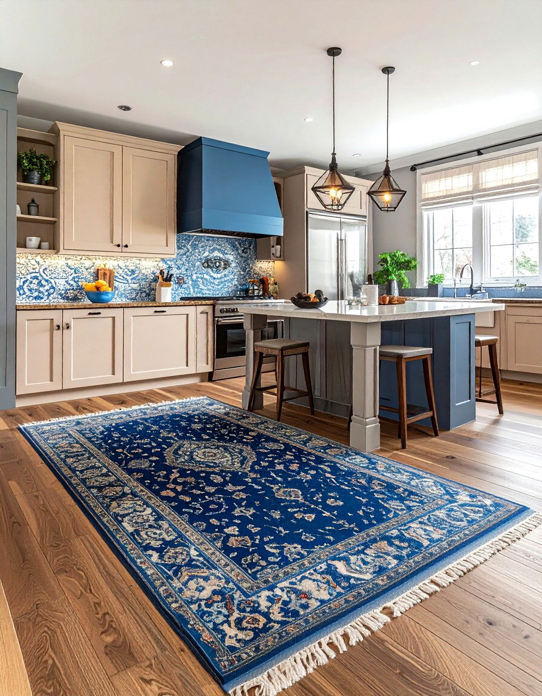 Blue Persian Rug Kitchen - 30 blue kitchen decor ideas