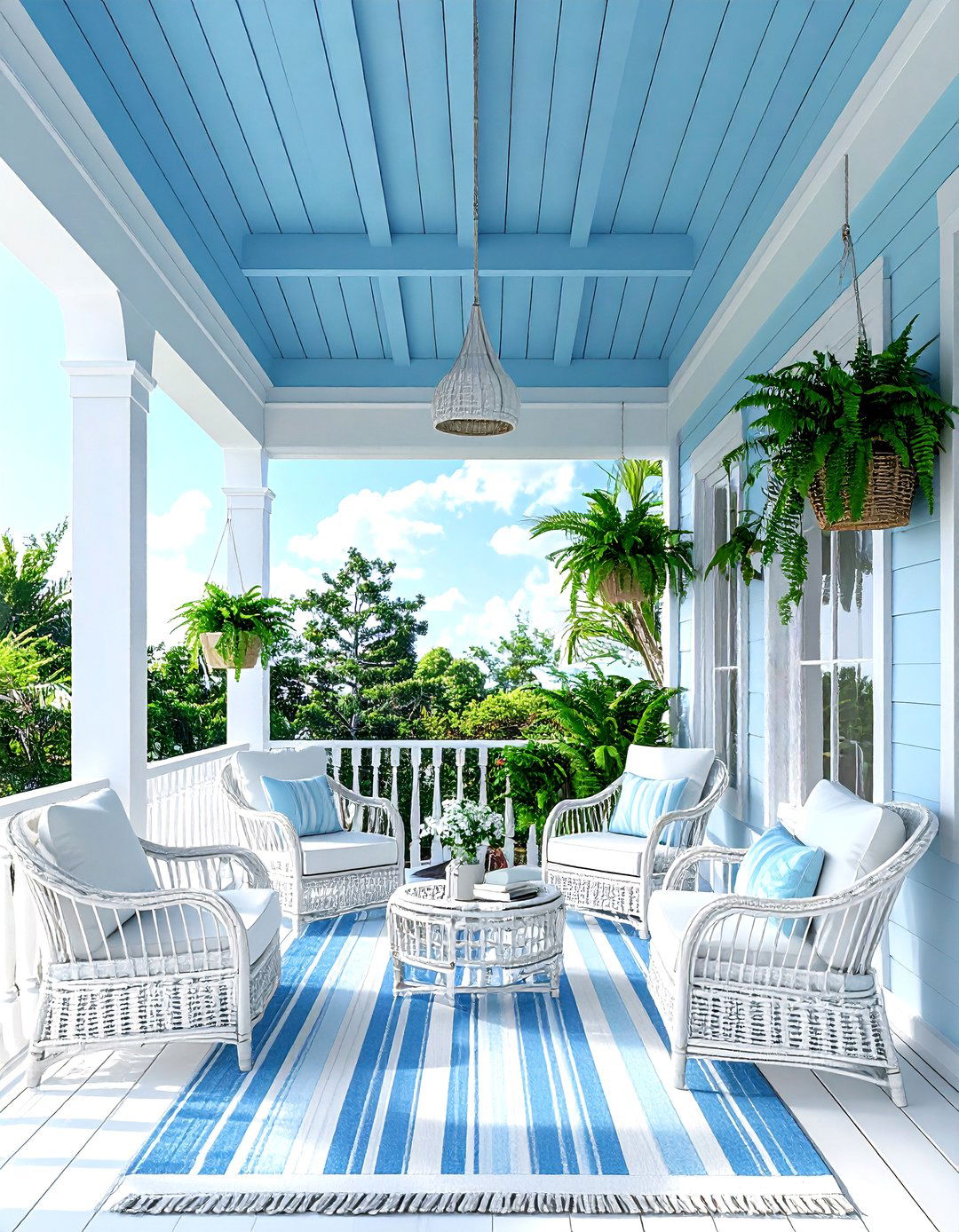 Blue Porch Ceiling - 30 painted ceiling ideas