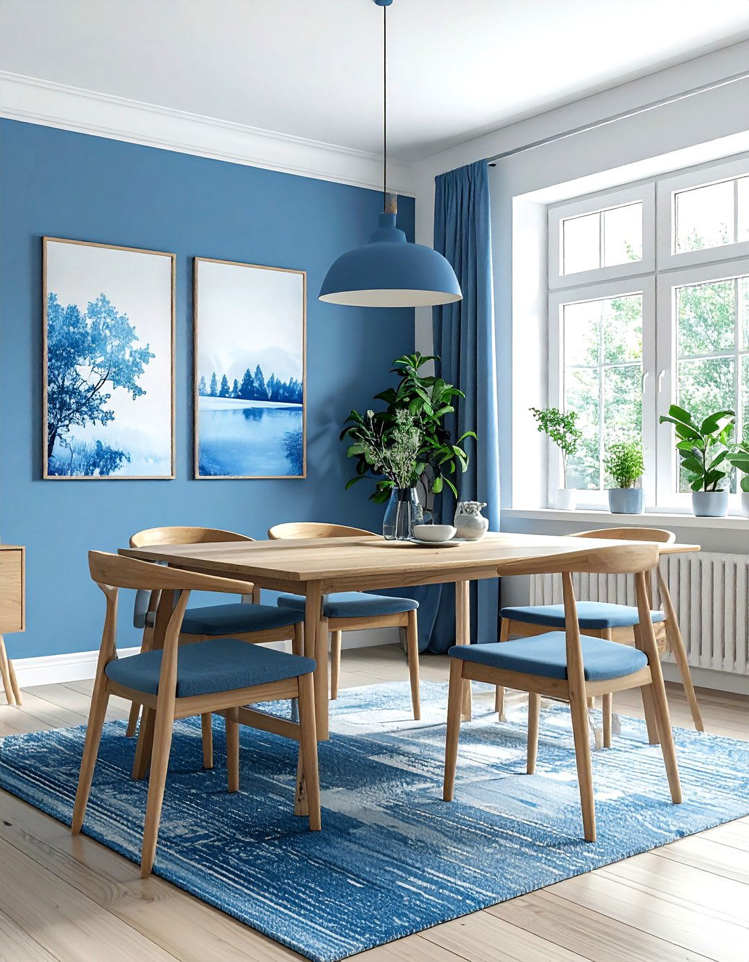 Blue Scandinavian Dining Room - 30 blue dining room decor ideas