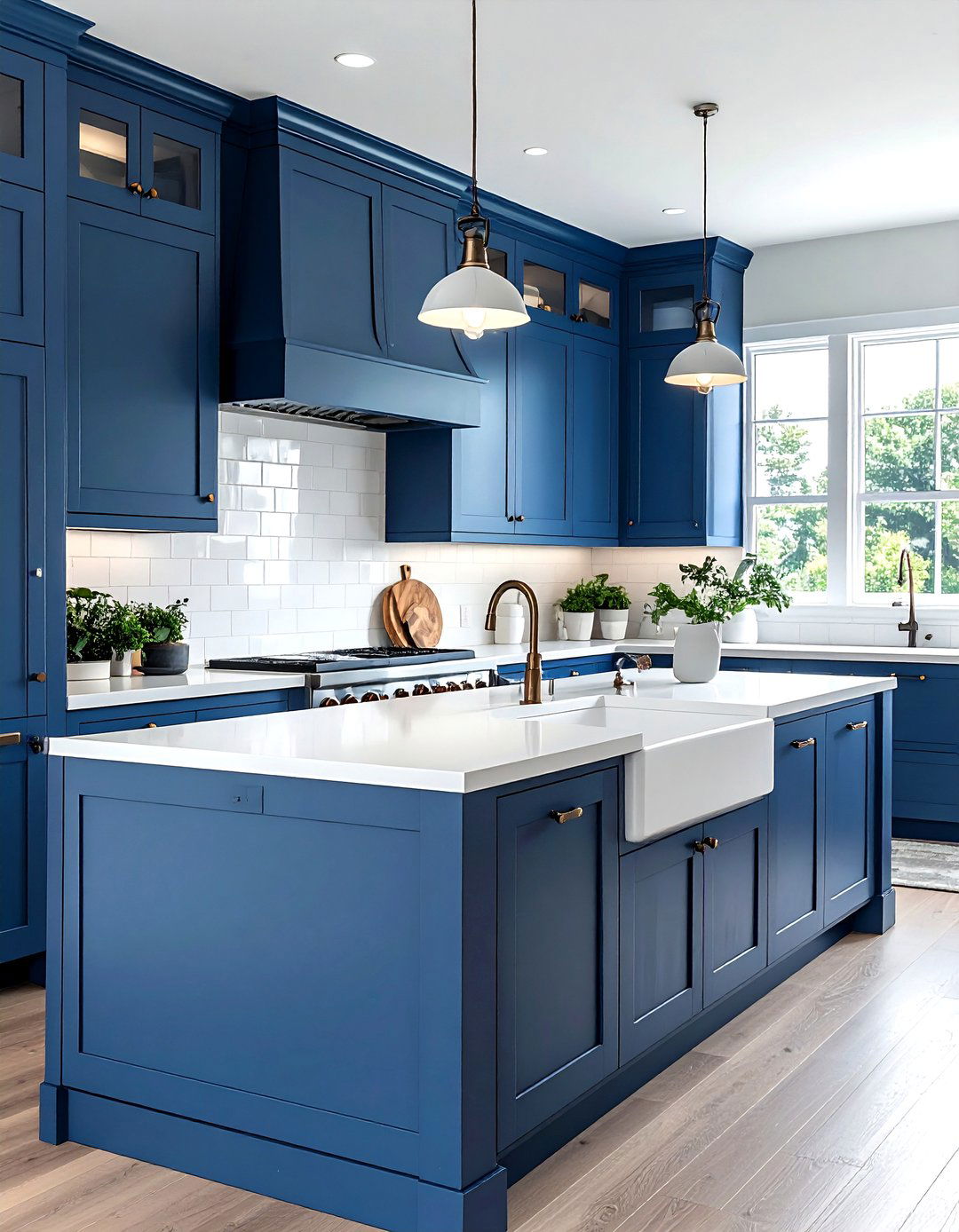 Blue Shaker Cabinets - 30 blue and white kitchen ideas