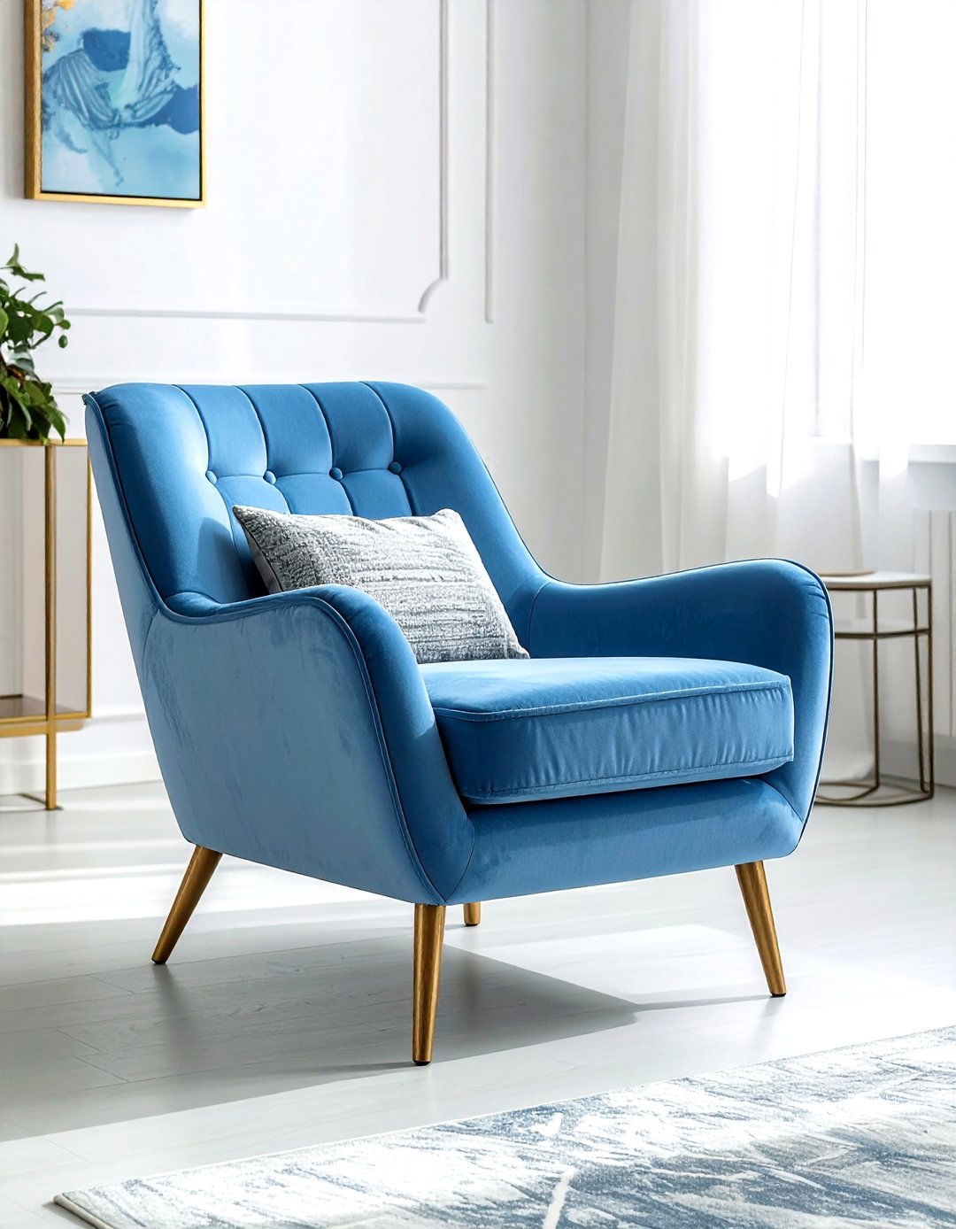 Blue Slipper Chair - 30 living room slipper chair ideas