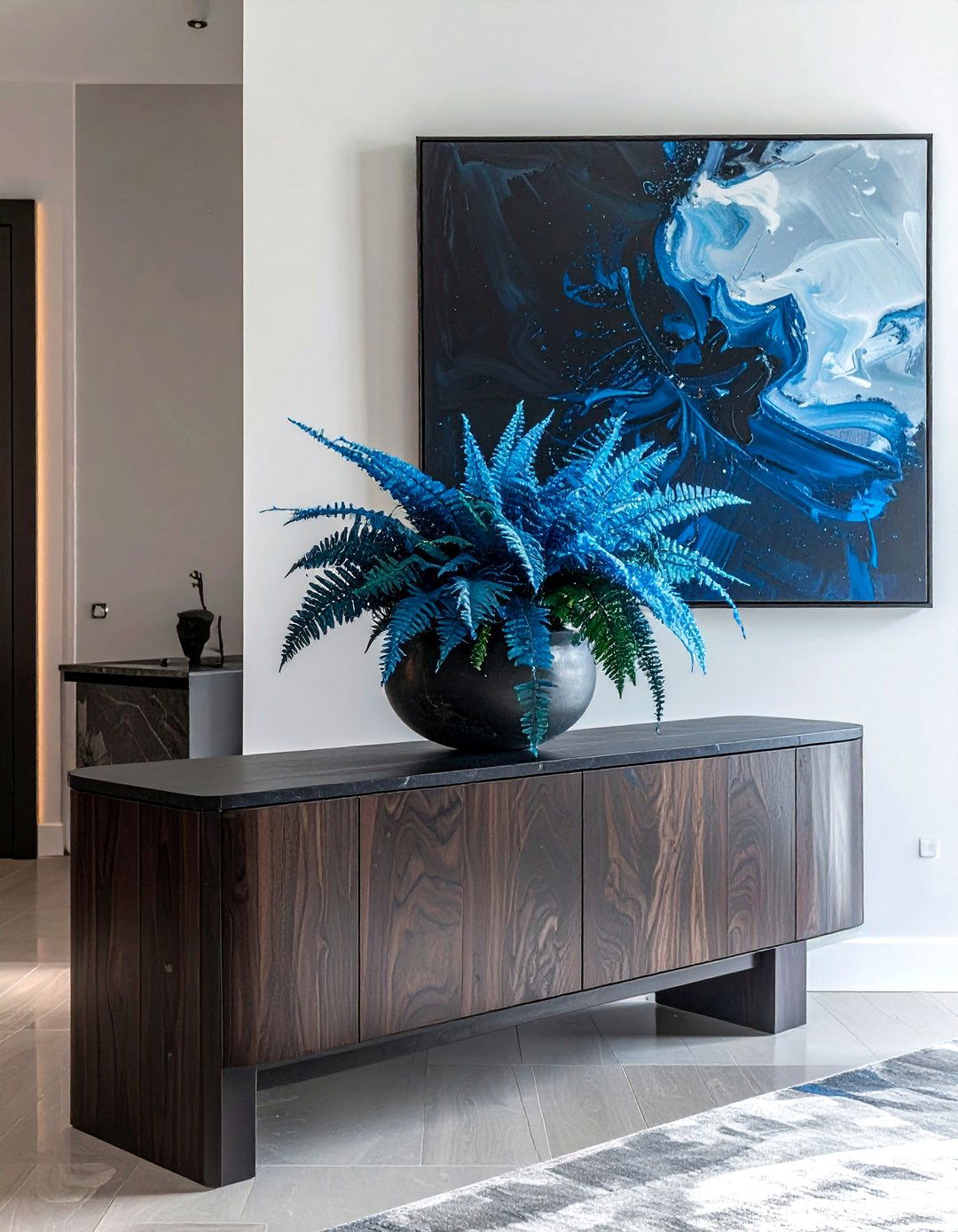 Blue Star Fern Buffet - 30 dining room fern ideas