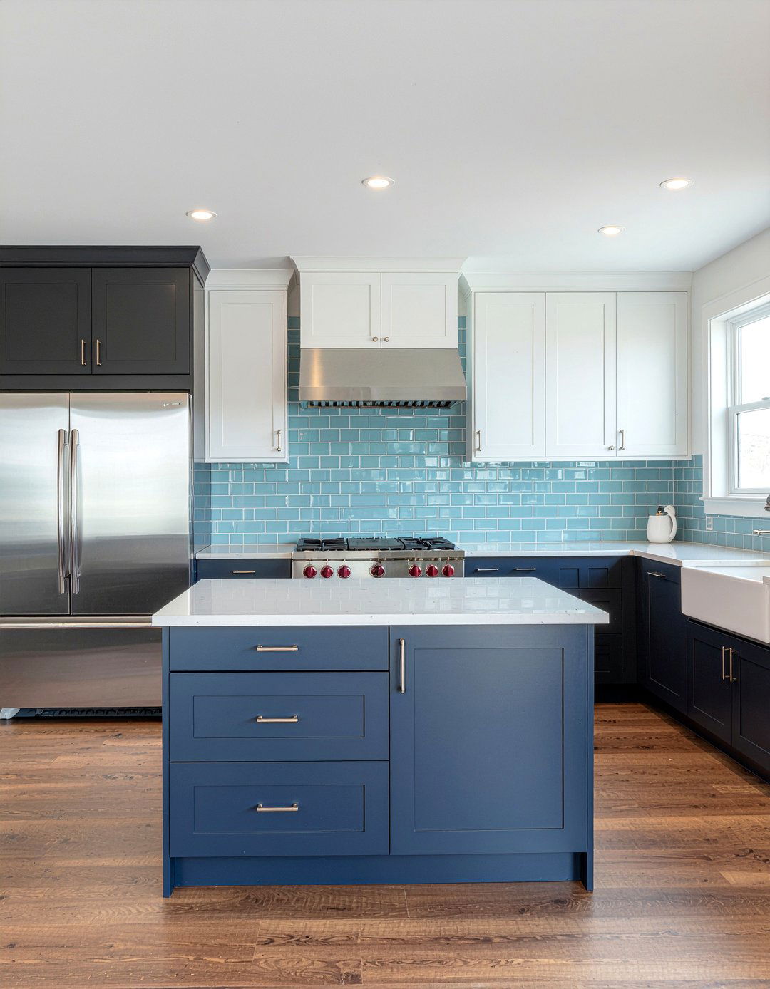 Blue Subway Tile - 30 kitchen backsplash ideas