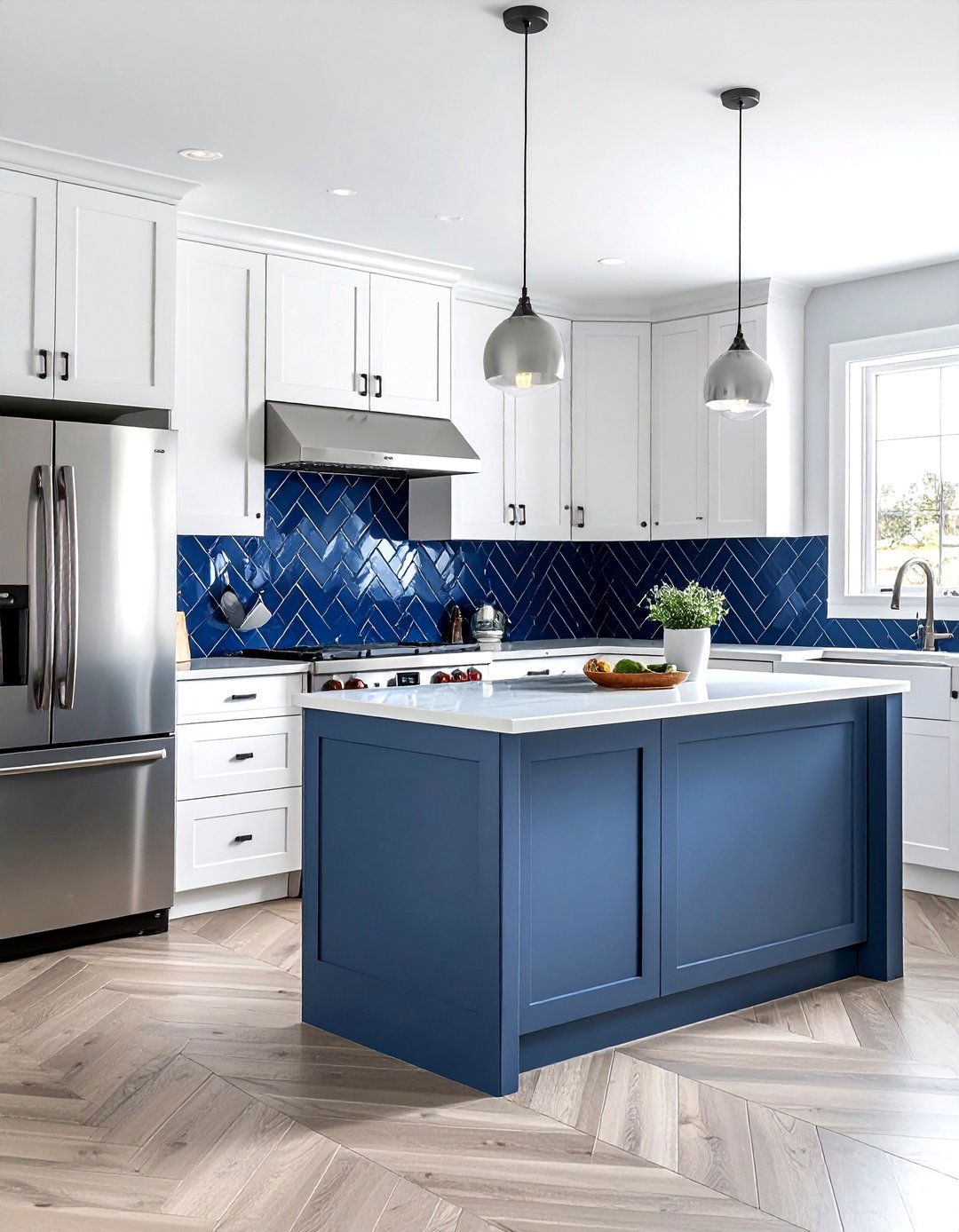 Blue Subway Tile Kitchen - 30 blue kitchen decor ideas