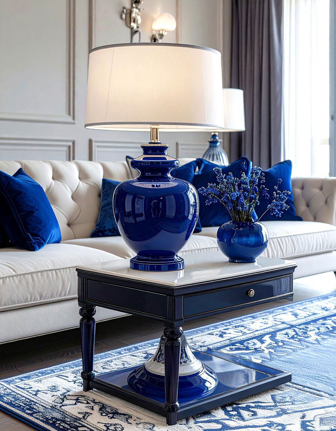 Blue Table Lamp - 30 living room table lamps