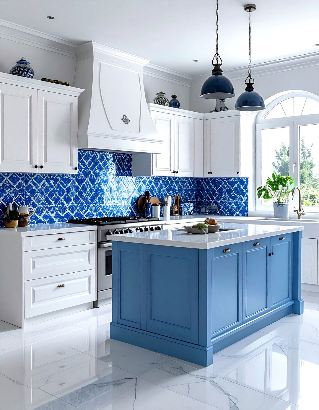 Blue Tile Backsplash - 30 blue and white kitchen ideas