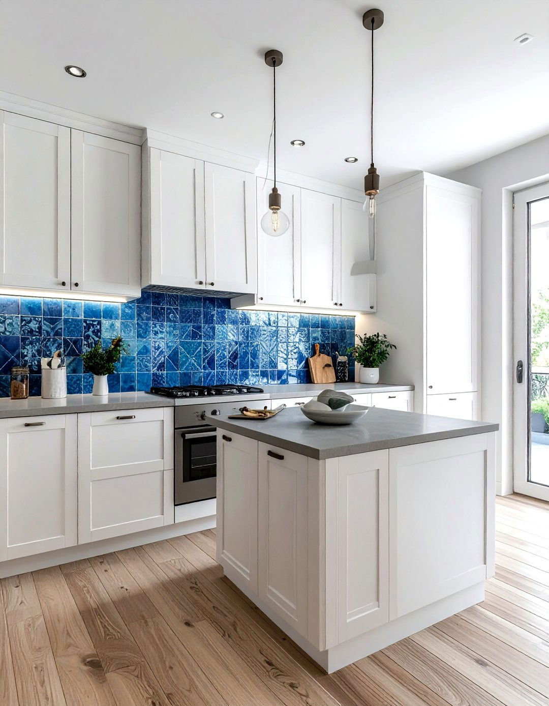 Blue Tile Backsplash Kitchen - 30 blue kitchen decor ideas