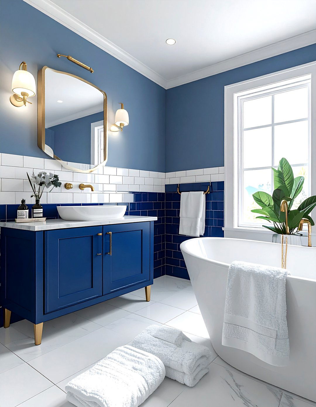 Blue Tile Bathroom - 30 bathroom room settings