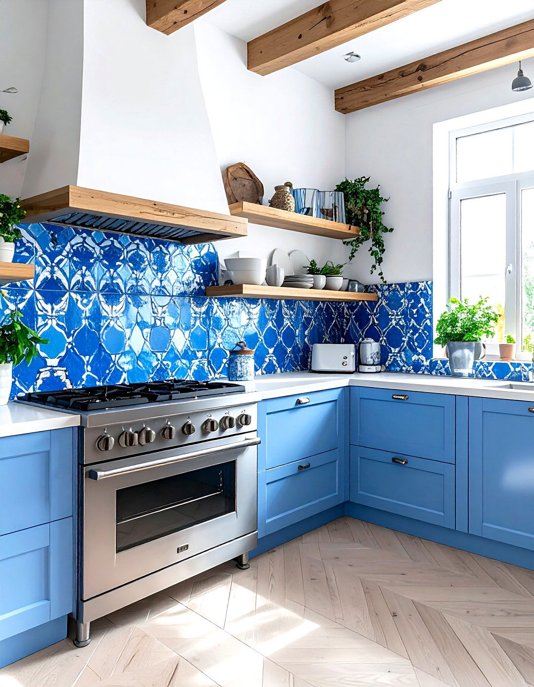 Blue Tiled Backsplash - 30 blue decor ideas