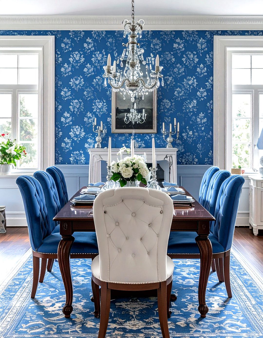 Blue Traditional Dining Room - 30 blue dining room decor ideas