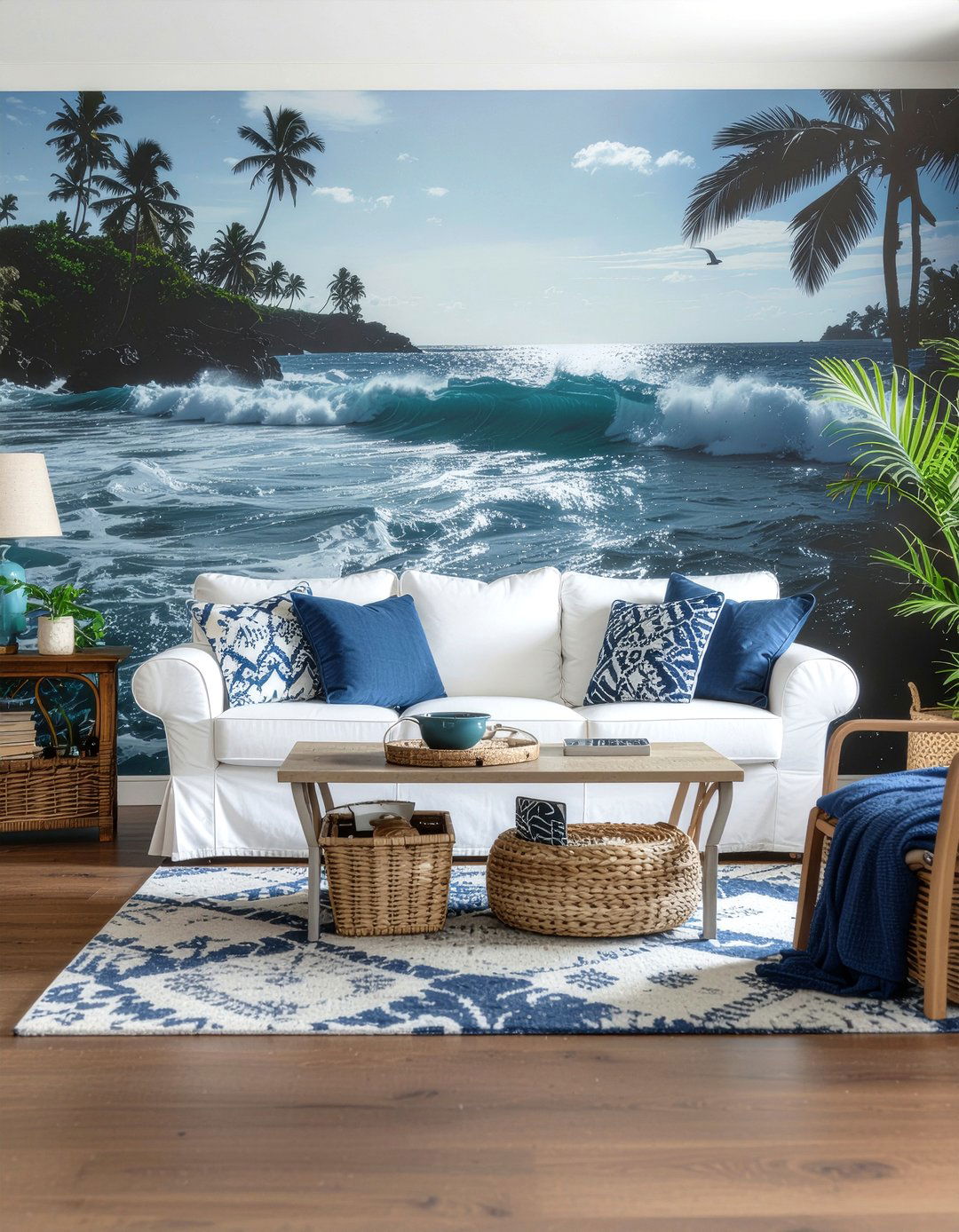 Blue Tropical Wallpaper - 30 living room tropical wallpapers