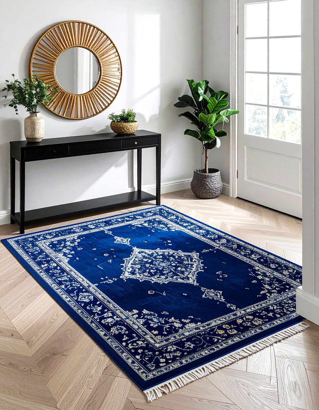 Blue Turkish rug entryway - 30 Turkish rug ideas