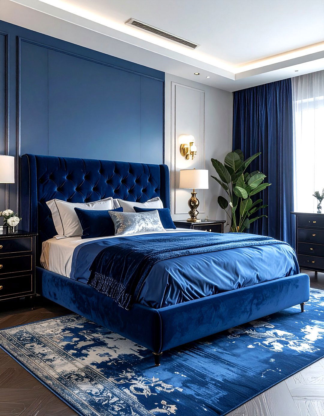 Blue Velvet Bedroom - 30 contemporary blue bedroom ideas