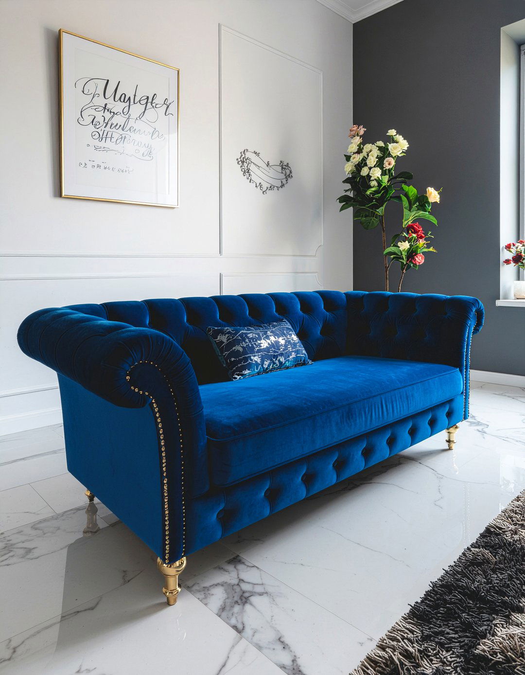 Blue Velvet Sofa - 30 living room sets