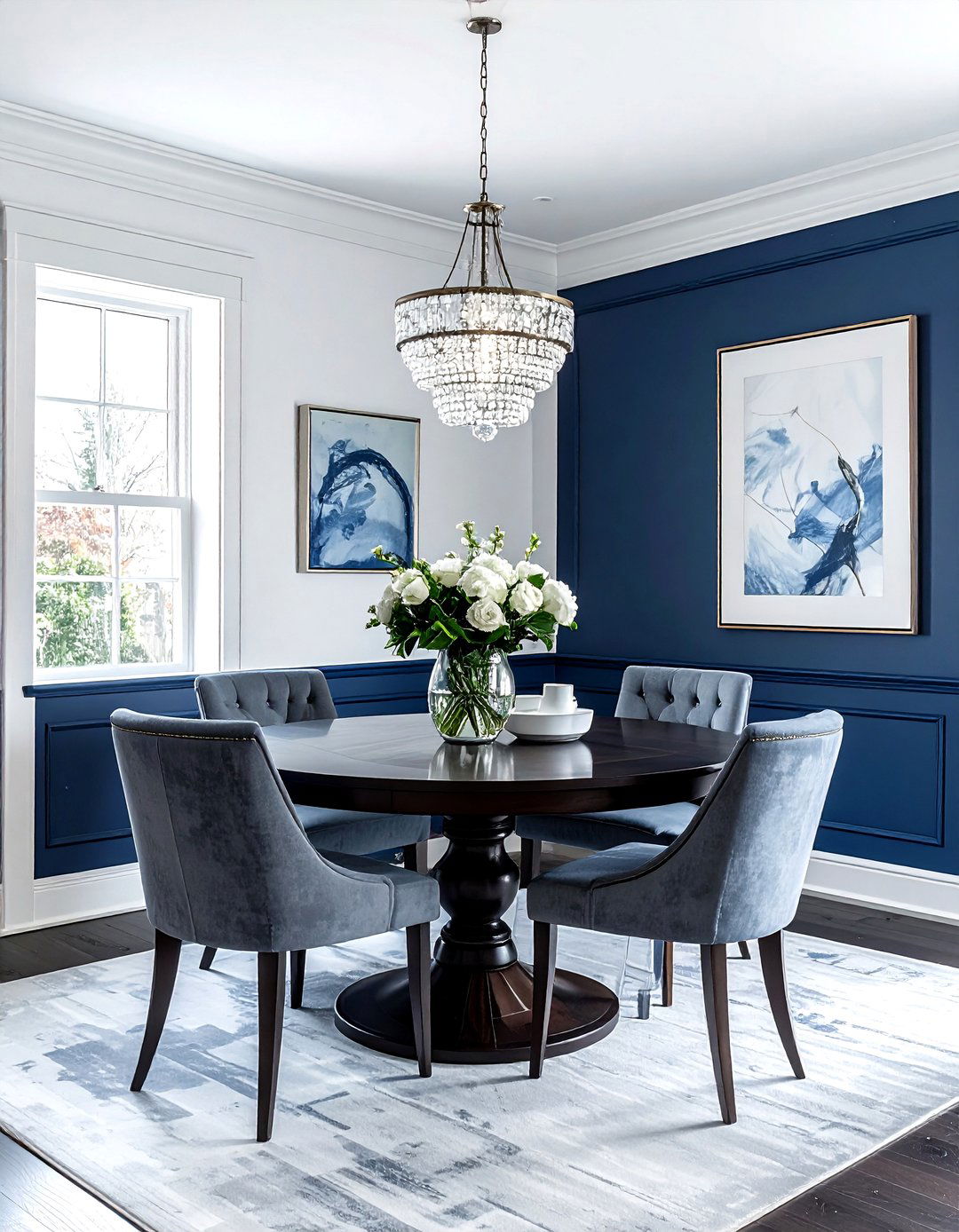Blue Wainscoting Dining Room - 30 cool blue dining room ideas
