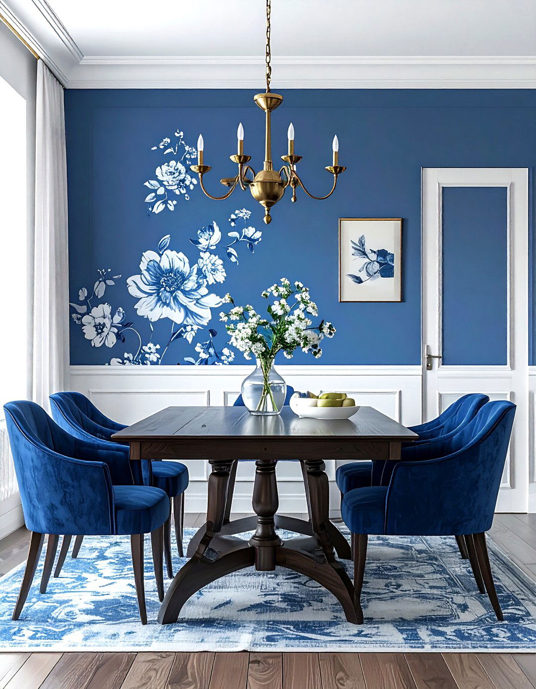 Blue Wallpaper Dining Room - 30 cool blue dining room ideas
