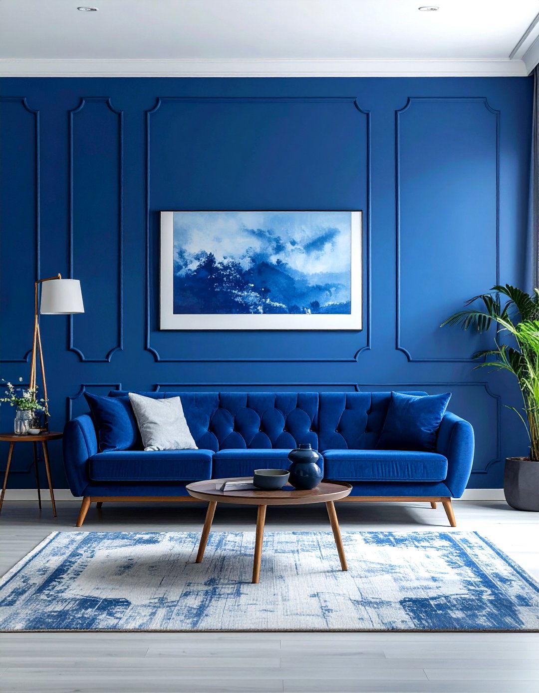 Blue accent wall living room - 30 blue living room ideas