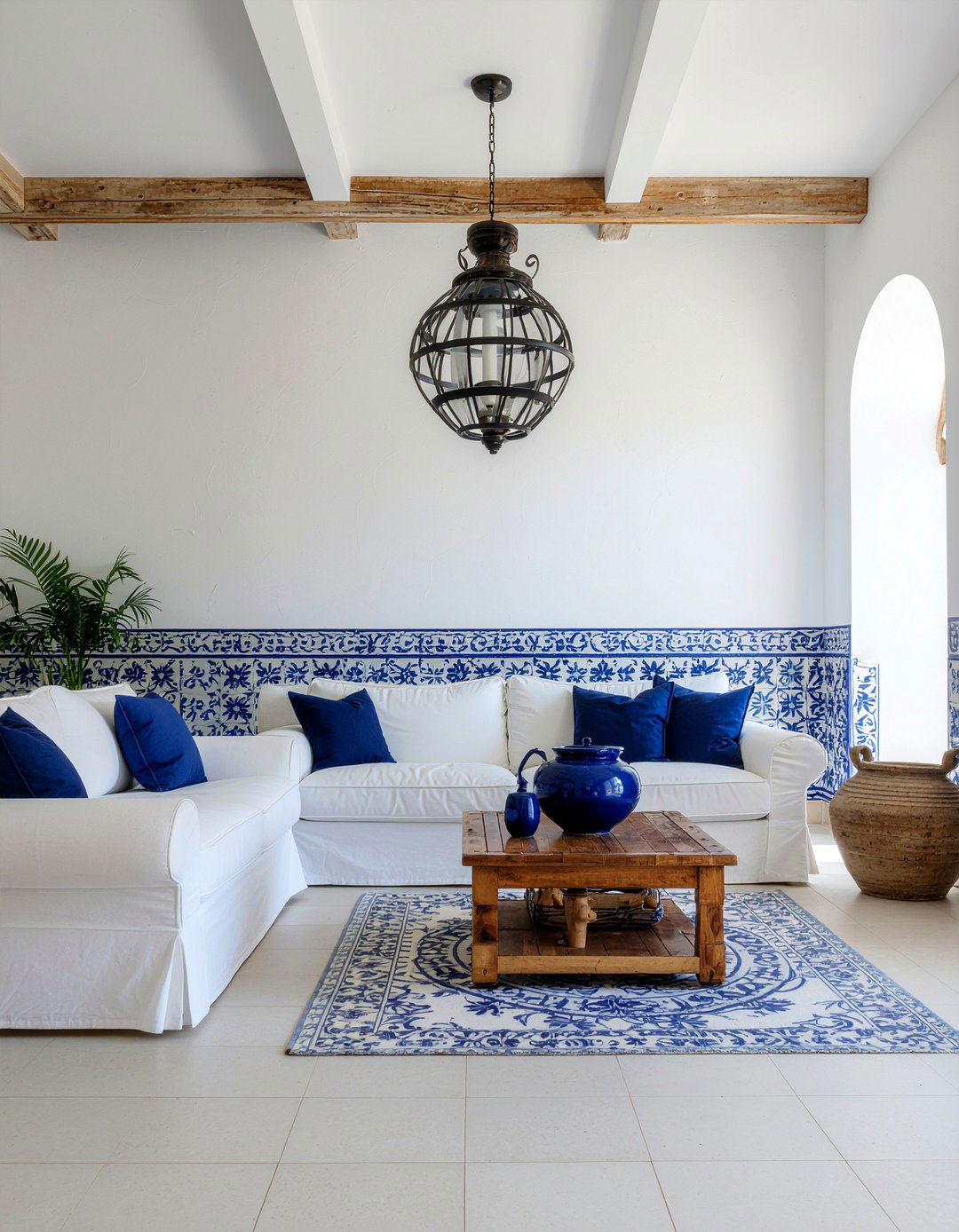 Blue and White Mediterranean Decor - 30 Spanish living room ideas
