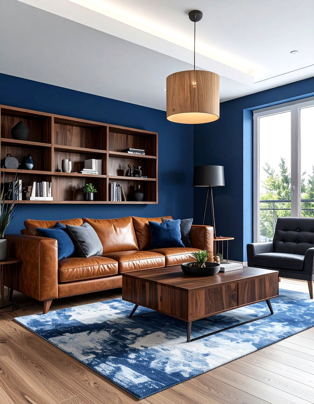 Blue and brown living room - 30 blue living room ideas