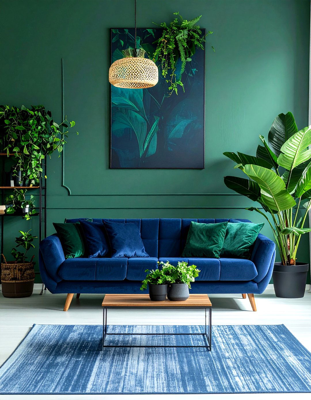 Blue and green living room - 30 blue living room ideas